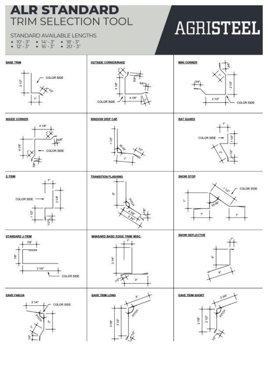 ALR trim pieces with fastener and mastic callouts.